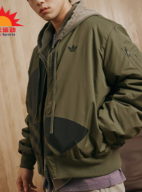 Adidas/阿迪达斯正品三叶草男女复古宽松休闲夹克外套JL8381