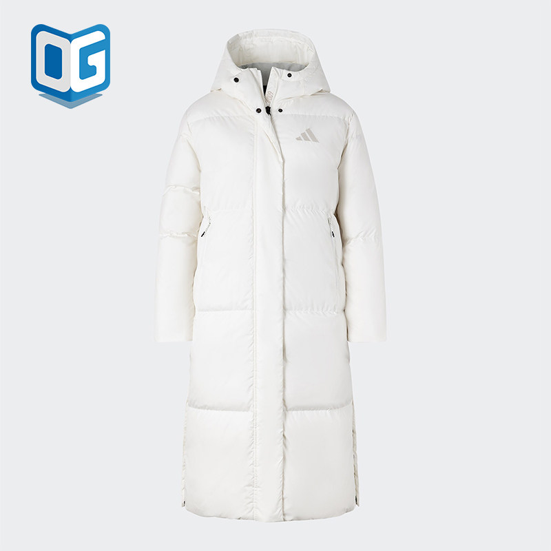 Adidas/阿迪达斯正品新款女士简约超轻保暖长款羽绒服JV6196