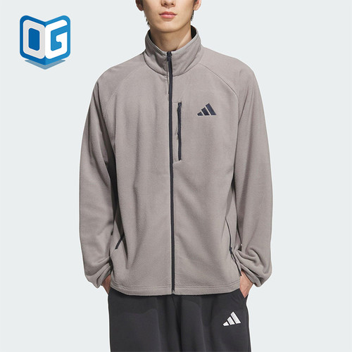 Adidas/阿迪达斯正品FLEECE JACKET男女休闲立领宽松外套KF5238