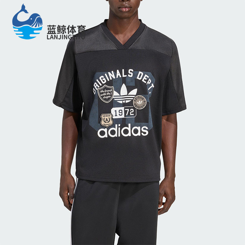 Adidas/阿迪达斯正品三叶草男士运动经典足球V领宽松短袖KD6252图片