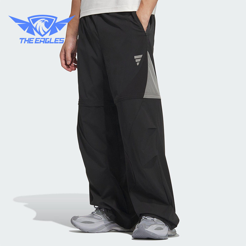 Adidas/阿迪达斯正品2025夏季款男士梭织休闲宽松运动裤KC0144
