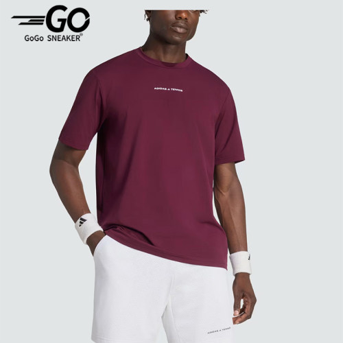 Adidas/阿迪达斯正品男士圆领针织舒适透气短袖网球T恤KQ8022