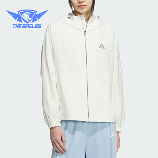 Adidas JACKET女士休闲梭织宽松日常连帽外套KC0026 阿迪达斯正品