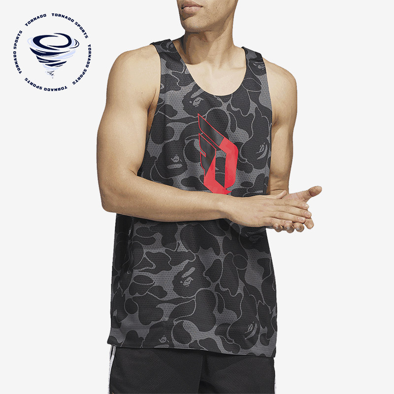 Adidas/阿迪达斯正品Bape男士双面篮球休闲训练无袖背心 JF1154