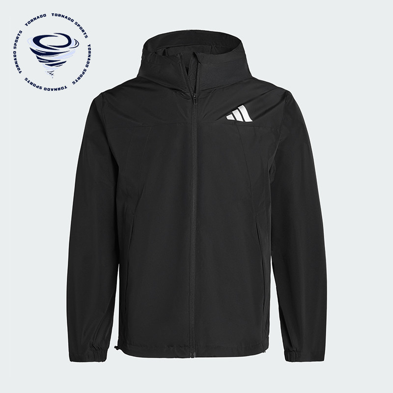 Adidas/阿迪达斯正品WOVENJACKET新款男女经典黑色夹克外套IB7052 - 实物图