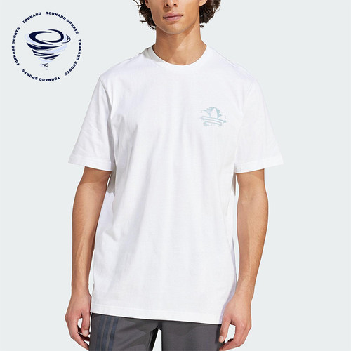 Adidas/阿迪达斯正品2025夏季三叶草男士经典印花休闲短袖KC4956