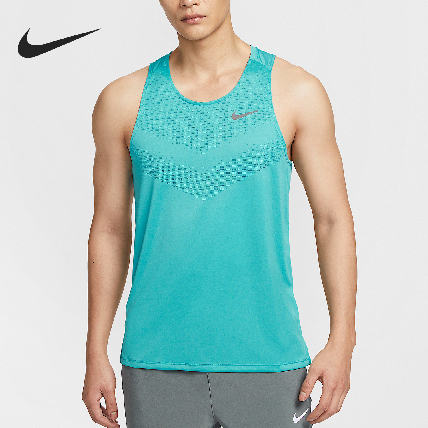 Nike/耐克官方正品Dri-FIT男士针织跑步运动透气背心HV5211-345