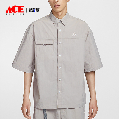 Nike/耐克正品2025夏季款男士宽松翻领经典梭织衬衫HJ2884-009