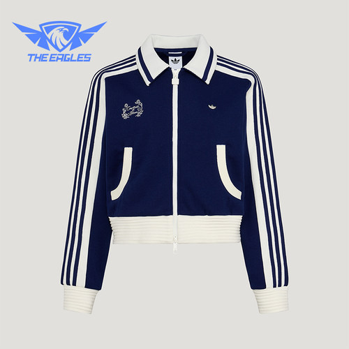 Adidas/阿迪达斯正品三叶草女士时尚针织短款轻盈夹克外套KY2150