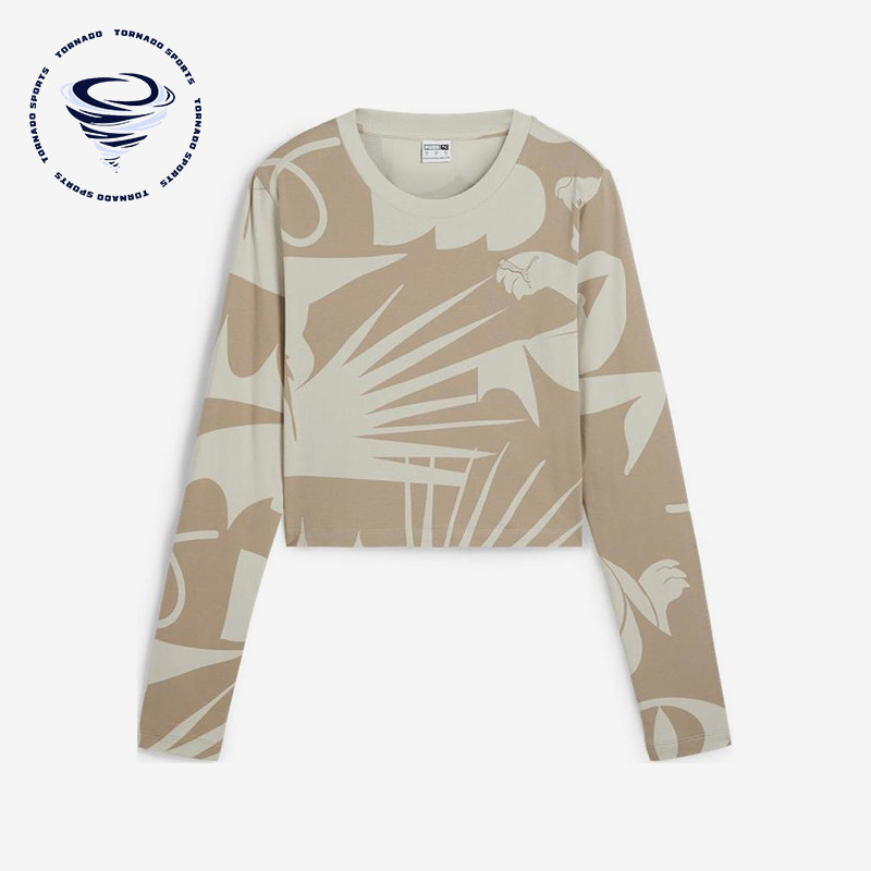 Puma/彪马正品女棕色休闲舒适轻便透气时尚经典长袖T恤629969-68