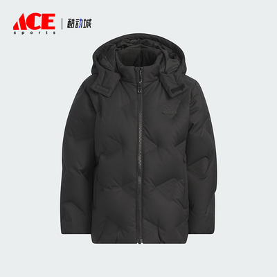 Adidas/阿迪达斯正品冬季小童拉链运动休闲保暖连帽羽绒服JI6149
