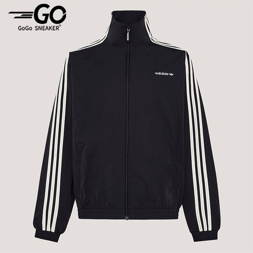 Adidas/阿迪达斯正品三叶草女士高领经典条纹日常休闲外套KX7977
