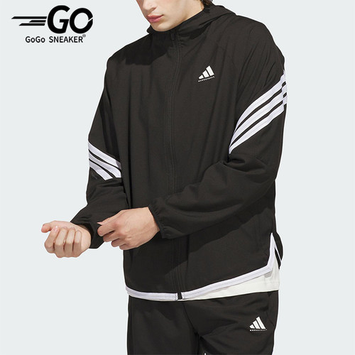Adidas/阿迪达斯正品JACKET 男士休闲连帽篮球梭织运动外套KA9896