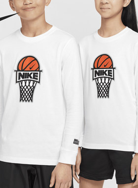 Nike/耐克正品新款大童柔软针织运动休闲长袖T恤FZ5196-100