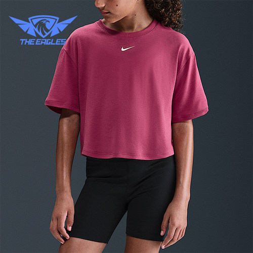 Nike/耐克正品Dri-FIT大童运动透气短款针织休闲短袖FZ5602-634