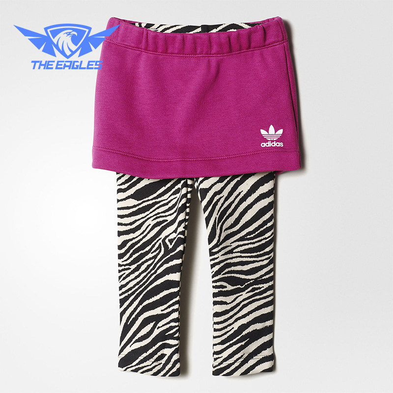 Adidas/阿迪达斯正品三叶草新款儿童经典出街柔软打底裤裙S95980