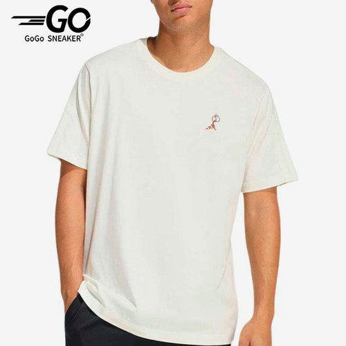 Adidas/阿迪达斯正品新款男米白色圆领套头经典简约短袖T恤KB4845