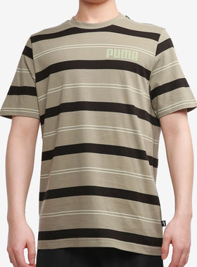 Puma/彪马正品秋冬季新款男子休闲条纹圆领短袖T恤  845576-73
