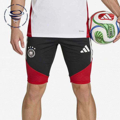 Adidas/阿迪达斯正品纯色松紧中腰直筒裤男经典黑红色短裤KB4481
