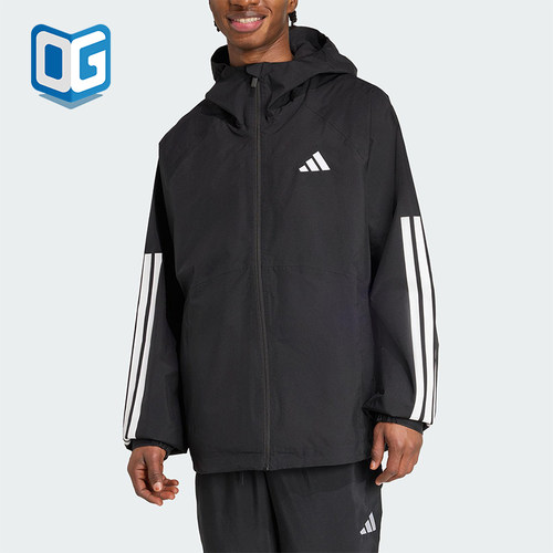 Adidas/阿迪达斯正品ESS 3S RAIN H J男士宽松连帽运动外套JM1056