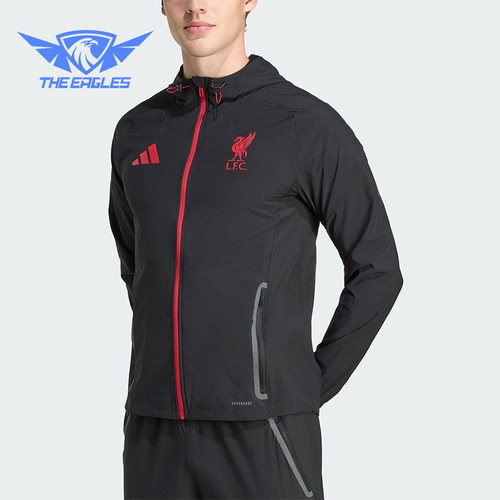 Adidas/阿迪达斯正品2025夏季款男士日常足球连帽运动外套JZ5556