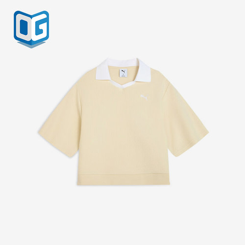 Puma/彪马正品2025夏季款女士针织翻领经典短款POLO衫631717-87