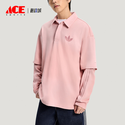 Adidas/阿迪达斯正品三叶草男士宽松时尚假两件休闲POLO衫KR5054