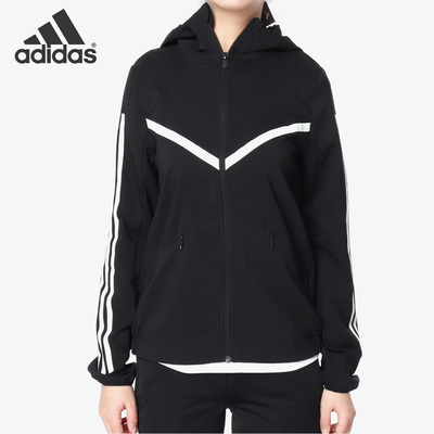 Adidas/阿迪达斯正品NEO女子连帽休闲运动梭织夹克外套CV9035