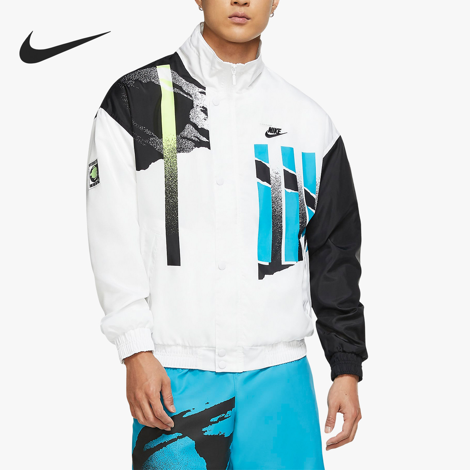 Nike/耐克正品新款男子时尚印花简约立领运动夹克外套CQ9185,运动服/休闲服装,运动茄克/外套,淘宝优惠券,粉丝福利购,淘宝优惠卷
