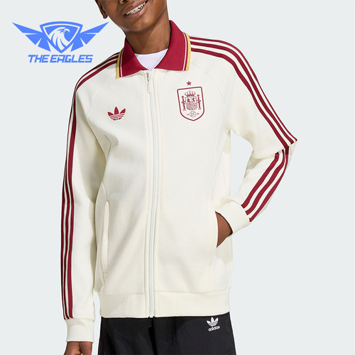 Adidas/阿迪达斯正品三叶草大童经典翻领拉链长袖夹克外套JZ2248