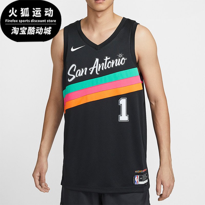 Nike/耐克正品2025男士运动V领套头印花篮球背心T恤HM5996-013