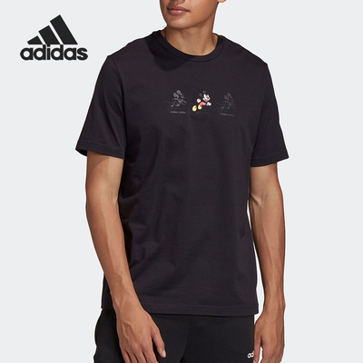 Adidas/阿迪达斯正品男士休闲耐磨透气训练运动短袖T恤GL2225