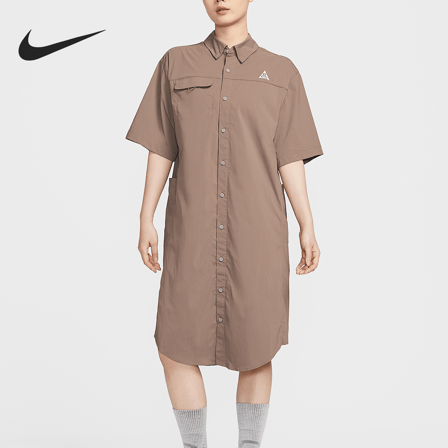 Nike/耐克官方正品2025女士梭织日常穿着休闲连衣裙HJ0258-214