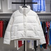 李宁正品 健身系列女子防泼水防风保暖运动鸭绒短羽绒服AYMU102