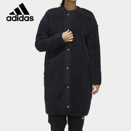 Adidas/阿迪达斯官方正品女子毛绒保暖宽松针织夹克外套 ED1512