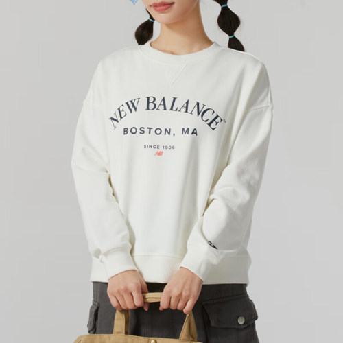 New Balance/NB正品新款女子时尚简约圆领卫衣套头衫AWT51371-SST