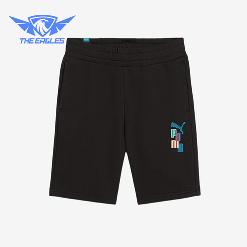 Puma/彪马正品2025春夏款儿童宽松直筒经典运动透气短裤679272-01