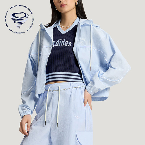 Adidas/阿迪达斯正品三叶草女士梭织户外运动透气时尚外套KT3056