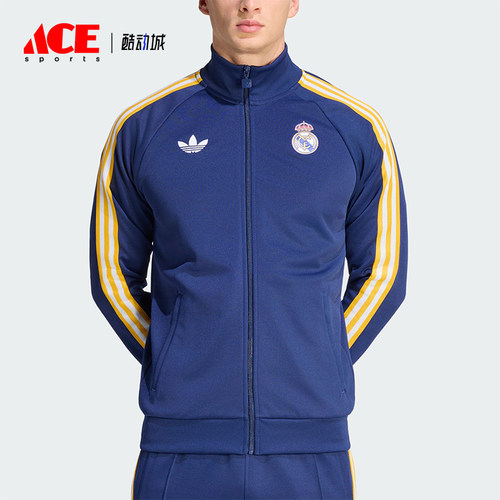Adidas/阿迪达斯正品春秋男士训练足球立领复古夹克外套KE3846