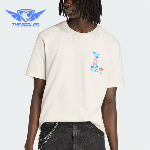 Adidas/阿迪达斯正品三叶草新款男米白色经典亲柔短袖T恤KB6216