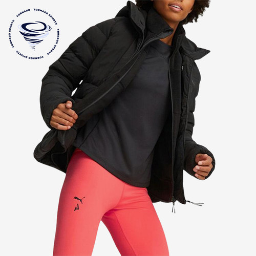 Puma/彪马正品新款女士保暖连帽休闲拉链经典运动羽绒服522580-01