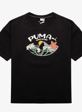 Puma/彪马正品秋冬季新款女子休闲运动印花潮流短袖T恤536730-01