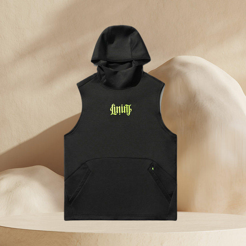 李宁无袖连帽卫衣男潮夏季篮球系列运动训练套头背心AWDR181