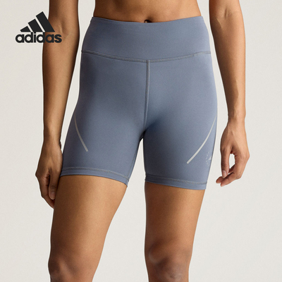 Adidas/阿迪达斯正品SMC新款女蓝灰色休闲跑步紧身短裤KF8792