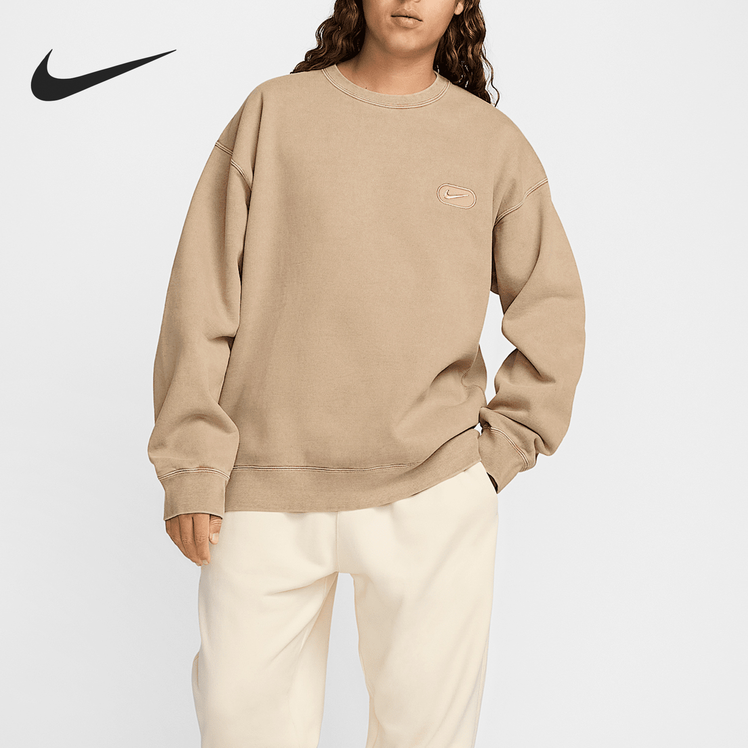 Nike/耐克官方正品SOLO SWOOSH男士加绒保暖宽松卫衣HJ2236-297