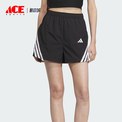 Adidas/阿迪达斯正品2025夏季女士梭织经典运动宽松短裤KE5852