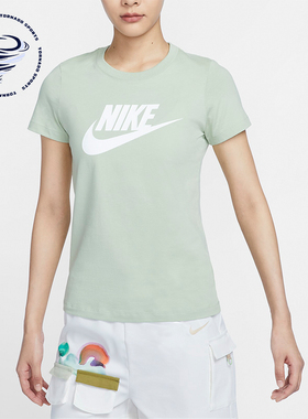 Nike/耐克正品新款女士圆领针织简约短袖T恤休闲百搭DV6095-343