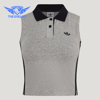 Adidas/阿迪达斯正品三叶草女士透气翻领针织POLO领背心T恤KY5694