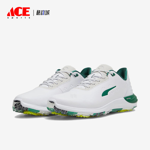 Puma/彪马正品稳定高尔夫球鞋白绿男黄绿色经典低帮鞋子379856-01