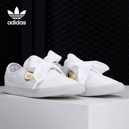 Adidas/阿迪达斯正品SLEEK LO W女子帆布休闲运动板鞋 FV0740